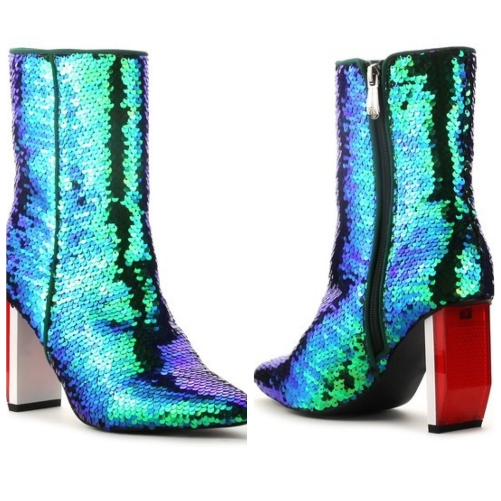 Cape Robbin Terra Sequined Pointed Toe Boot
